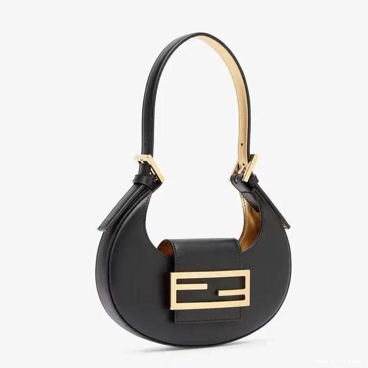 Cheap Bag Cookie In Calf Hobo Leather Black Fendi Mini 0503